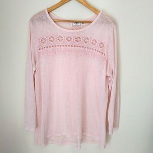 Cato long sleeve Pink  lace blouse Size 18/20w